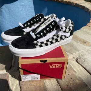 VANS Old Skool Sherpa Checkerboard - Black and White  6.5